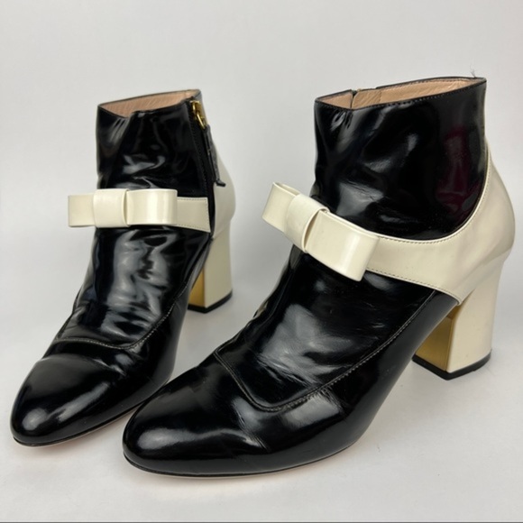 Gucci Nimue Mary Jane Patent Colorblock Ankle Boot - Picture 3 of 13
